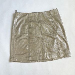 Free People Modern Femme Metallic Suede Mini Skirt